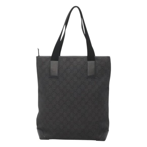GUCCI GG Canvas Tote Bag Outlet Black Silver - Picture 2 of 14